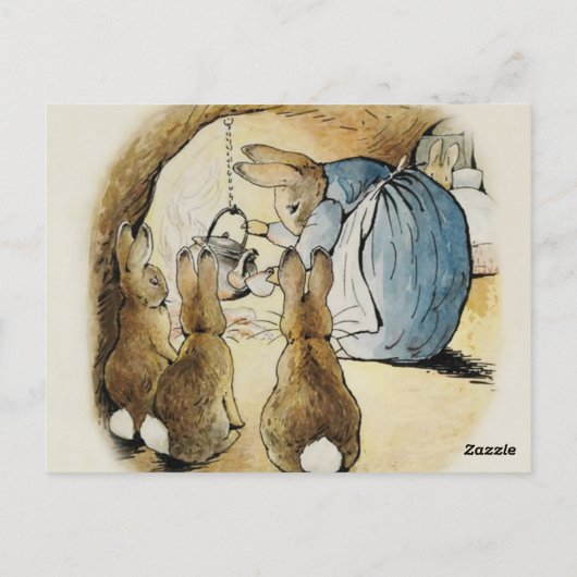 Mrs Rabbit Pours Tea by Beatrix Potter ポストカード (裏面)