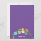 Mrs Rainbow Flowersレズビアン結婚式は紫を招待 招待状 (裏面)