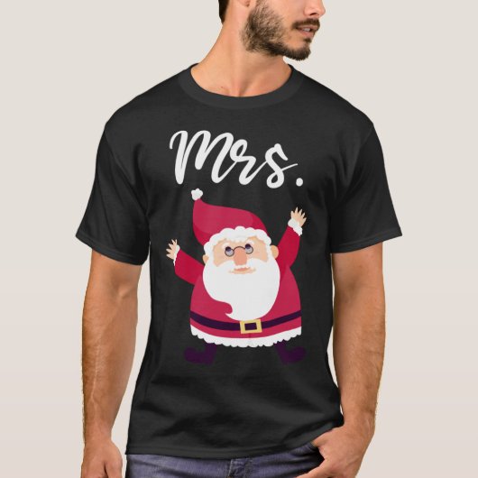 Mrs Reindeer Outfit Womens Christmas Matching Coup Tシャツ (正面)