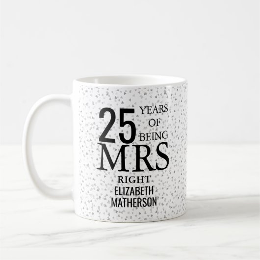 Mrs Right ファン 25周年記念シルバーハート コーヒーマグカップ (左)