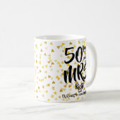 Mrs Right 50周年記念 ゴールドハートの紙吹雪 コーヒーマグカップ (正面右)