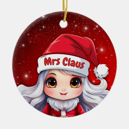 Mrs Santa Claus 🤶🎄 セラミックオーナメント (正面)