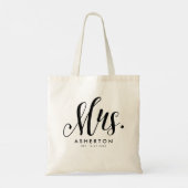 Mrs. script personalized newlywed bride トートバッグ (裏面)