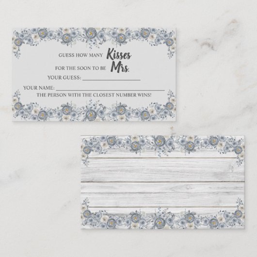 Mrs. Shawer Gray Game Cardのキス数 プレイスカード (正面/裏面)