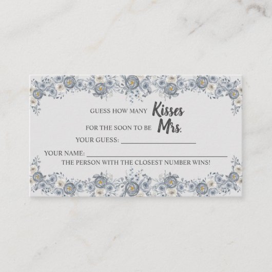 Mrs. Shawer Gray Game Cardのキス数 プレイスカード (正面)