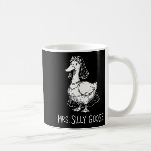 Mrs Silly Goose Funny Wedding Gown Engagement コーヒーマグカップ (右)