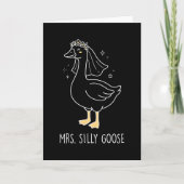 Mrs Silly Goose Playful Bride Humor Wedding カード (正面)