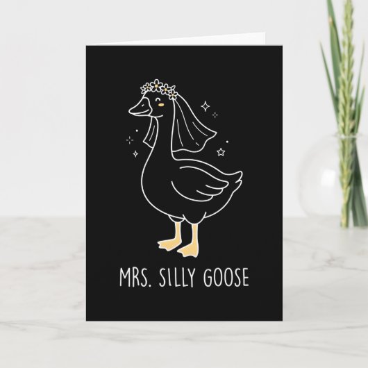 Mrs Silly Goose Playful Bride Humor Wedding カード (正面)