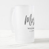 Mrs. Stein モダン Bride Beer Mug:の結婚贈り物 フロストグラスビールジョッキ (正面左)