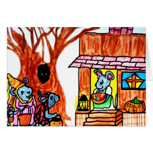 MSでのハロウィーンマウスハウスカード (正面横)