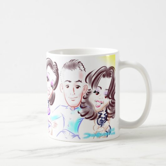 MSのパーティーの風刺漫画3someのマグ コーヒーマグカップ (右)