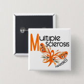 MSの多発性硬化の蝶3.1 缶バッジ (正面&裏面)