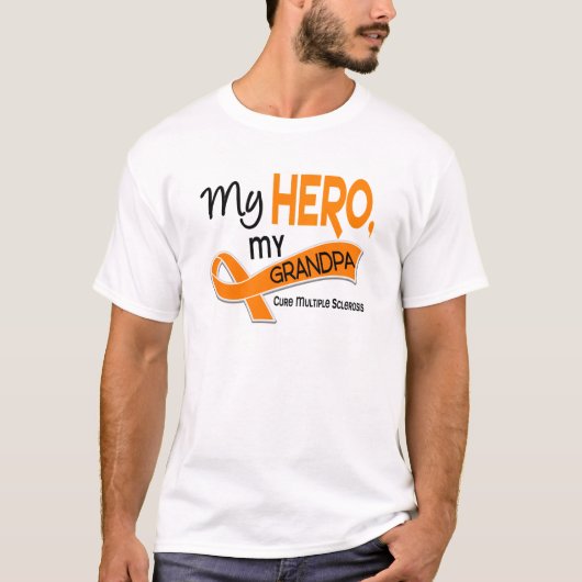 MSの多発性硬化私の英雄私の祖父42 Tシャツ (正面)