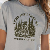 MSウォリアー、山バイクもしくは自転車に乗る人、スプニー・オレンジ・リボン、 Tシャツ