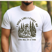 MSウォリアー、山バイクもしくは自転車に乗る人、スプニー・オレンジ・リボン、 Tシャツ