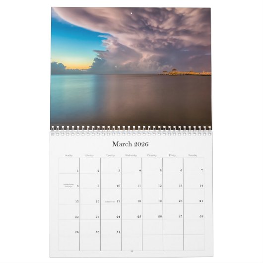 MSガルフコーストの美しい カレンダー (3月 2026)
