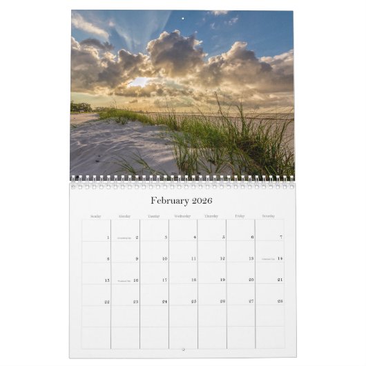 MSガルフコーストの美しい カレンダー (2月 2026)