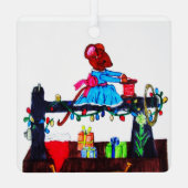 MSネズミがサンタハットを作る メタルオーナメント (裏面)