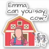 Msパーソナライズされた Rachel Cowステッカー! シール (正面)