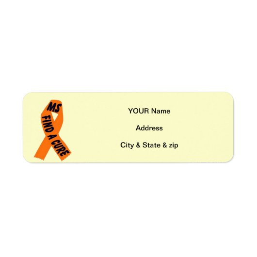 MSリボン差出人住所ラベル ラベル (正面)