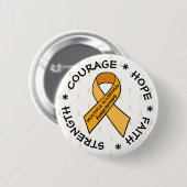 MS多発性硬化症オレンジリボン 缶バッジ (正面&裏面)