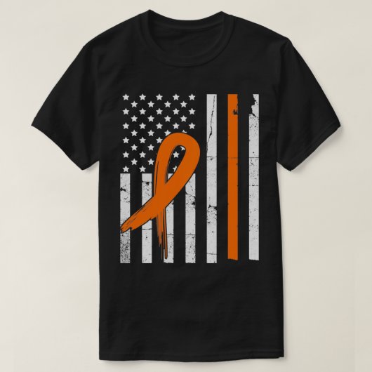 MS多発性硬化症認識度オレンジリボンUS F Tシャツ (デザイン正面)