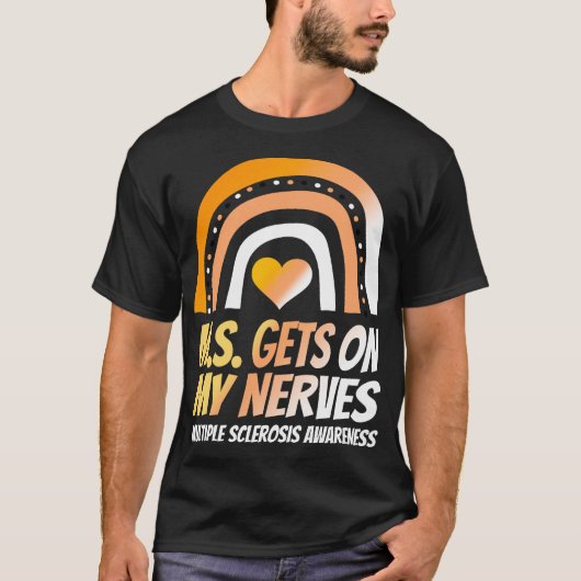 Ms認識度多発性硬化症衣服オレンジ Tシャツ (正面)
