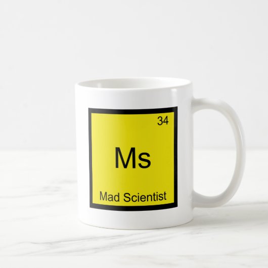 Ms -不機嫌科学おもしろい元素シンボル コーヒーマグカップ (右)