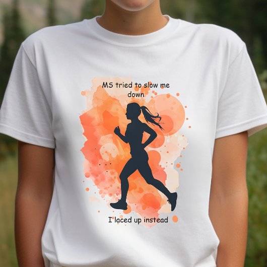 MS、多発性硬化症の戦士ランナーギフト トライブレンドTシャツ