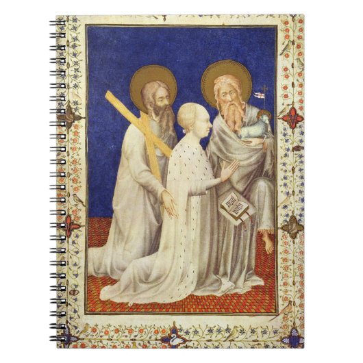 MS 11060-11061ジョン、彼の膝の賭のDuc de Berry ノートブック (正面)