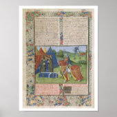 Ms 115 f.425vランスロットがアグラヴァン卿を殺す(velu) ポスター (正面)