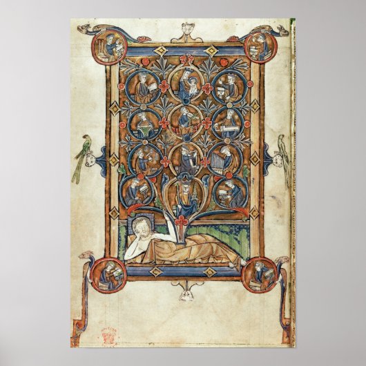 Ms 21926 The Tree of Jesse from a psalter ポスター (正面)