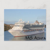 MS Azuraクルーズ船アンティグアで接近中 ポストカード (正面)