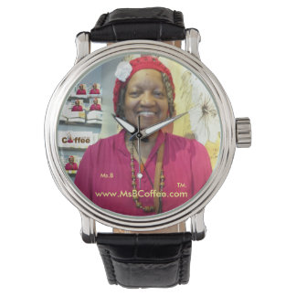 Ms Bコーヒーブラックヴィンテージレザーウォッチ 腕時計