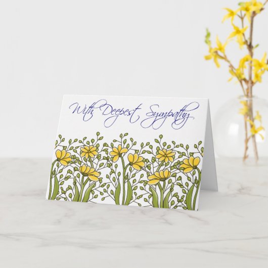 Ms Bren悔やみや弔慰 カード (黄色い花)