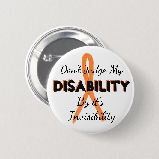 MS Dont Judging my Disability Invisibility Pin 缶バッジ (正面&裏面)