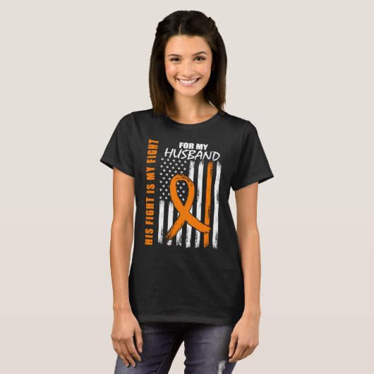 MS Family Fight Husband Multiple Sclerosis America Tシャツ (正面フル)