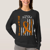 MS Family Fight Son Multiple Sclerosis American Fl Tシャツ (正面)