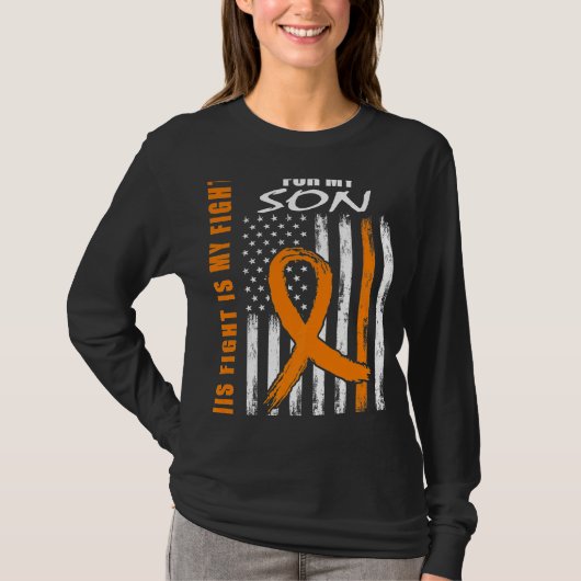 MS Family Fight Son Multiple Sclerosis American Fl Tシャツ (正面)