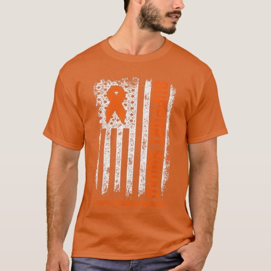 MS Flag Orange Support Squad Multiple Sclerosis Aw Tシャツ (正面)