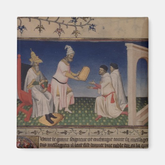 Ms Fr 2810 f.3v Kublai Khan (1214-94)与えのg マグネット (正面)