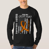 MS Great Aunt Multiple Sclerosis Awareness Flag Fa Tシャツ (正面)