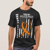 MS Husband Multiple Sclerosis Awareness USA Flag W Tシャツ (正面)