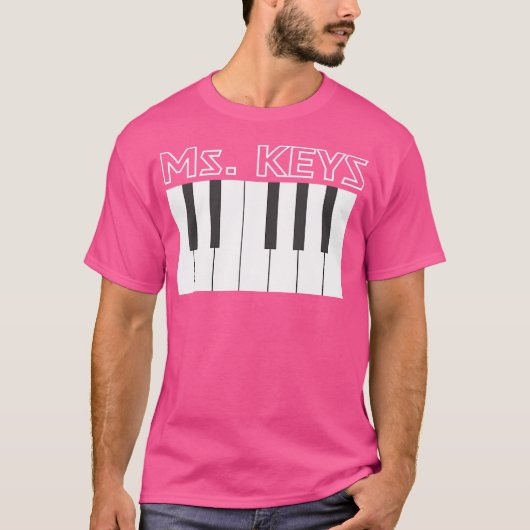 Ms. Keys Keyboard Piano Player Musical Tシャツ (正面)