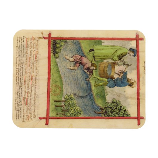 Ms Lat 9333 f.82魚釣りfor Eels, from 'Tacuinum マグネット (横)