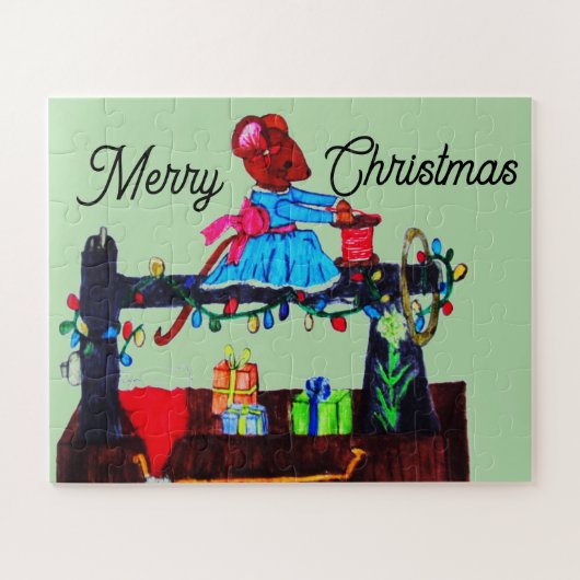 MS. MOUSE MAKES A SANTA HAT ジグソーパズル (横)