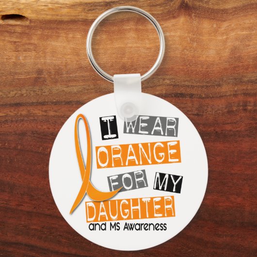 MS Multiple Clerosis私の娘のための衣服オレンジ キーホルダー (正面)