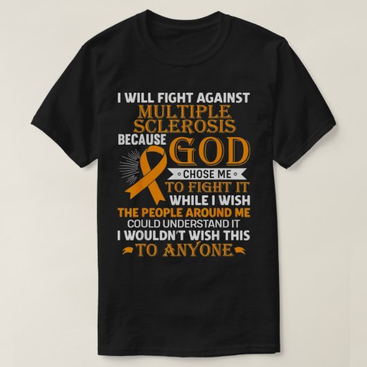 MS Multiple Sclerosis Awareness Orange Ribbon Men  Tシャツ (デザイン正面)