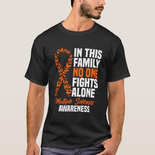 Ms Multiple Sclerosis Awareness Orange Ribbon Tシャツ (正面)