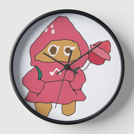 Ms Paint Cookie Run いちごのクッキー 壁時計 (正面)